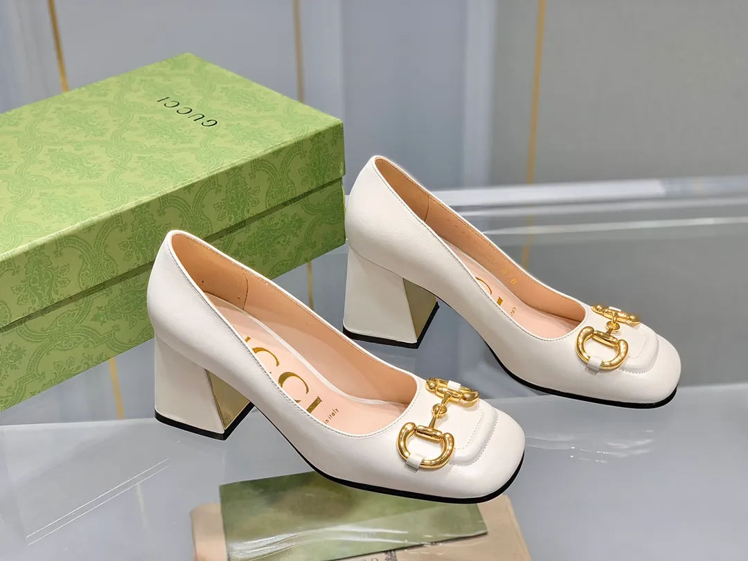 👟👟Ex-factory price 480👟👟 Women's shoes, women's clothing 2023 latest upgraded version 〰️GUCCi Gucci 🆕2023 early spring new style horsebit ugly thick heel single shoes/sandals Heel height: 7.5CM Outsole: Italian genuine leather sole Size: 35-39 (34.40.41 non-refundable)